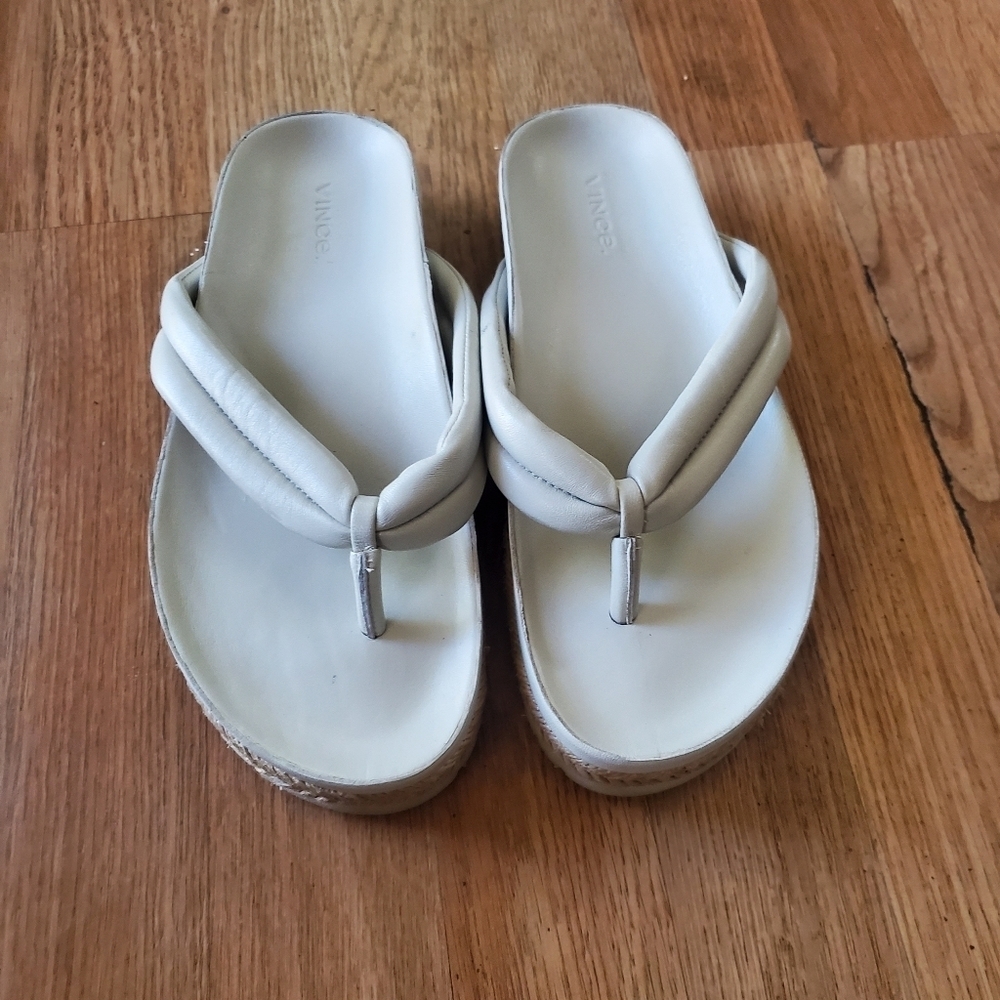 Vince Faux Leather Espadrille Platform Womans Sandals, Size 7.5 - Picture 2 of 7